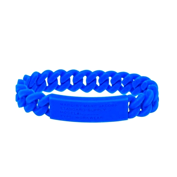 Marc Jacobs Blue Braided Silicone Bracelet - Picture 1 of 3